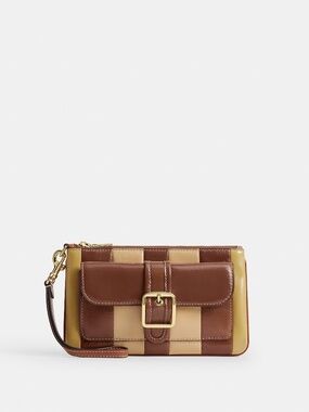 Coach Outlet Ashton Wristlet With Striped Patchwork